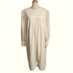 Vintage Cream Lace Detail Midi Dress Plus Size